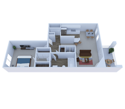bedroom floor plan an in 3d